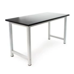 WILTEC Bureau Ordinateur PC Table De Travail Meuble Salle à Manger Cuisine 120x60x74cm Noir Métal