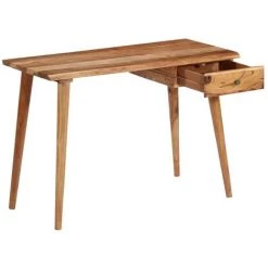 VidaXL Table à écrire Bois D'acacia Massif 110 X 50 X 76 Cm - Brun -France Bureau Soldes 2022 10259882 5
