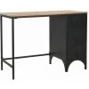 Bureau à Piédestal Unique Bois De Sapin Et Acier 100x50x76 Cm VidaXL -France Bureau Soldes 2022 10543700 1