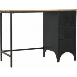 Bureau à Piédestal Unique Bois De Sapin Et Acier 100x50x76 Cm VidaXL -France Bureau Soldes 2022 10543700 4