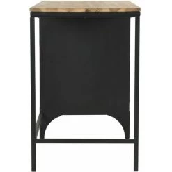 Bureau à Piédestal Unique Bois De Sapin Et Acier 100x50x76 Cm VidaXL -France Bureau Soldes 2022 10543700 5