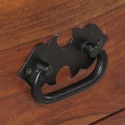 VidaXL Bureau 117x50x76 Cm Bois De Sesham Massif Et Cuir Véritable - Brun -France Bureau Soldes 2022 10561716 3