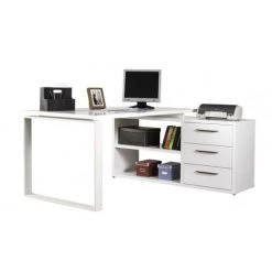 OFFICE24 Bureau D’angle Avec Péninsule Et Tiroirs Brillante 170x140cm Glassy -France Bureau Soldes 2022 10776687 3