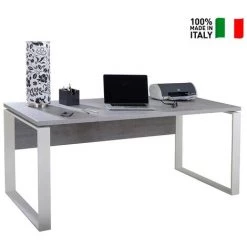 OFFICE24 Bureau 170x80cm Bureau étude Smartworking Gris Blanc Metaldesk -France Bureau Soldes 2022 10814583 2