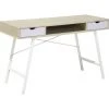 BELIANI Bureau Bois Clair Et Blanc Avec Tiroir 120 X 48 Cm - Bois Clair