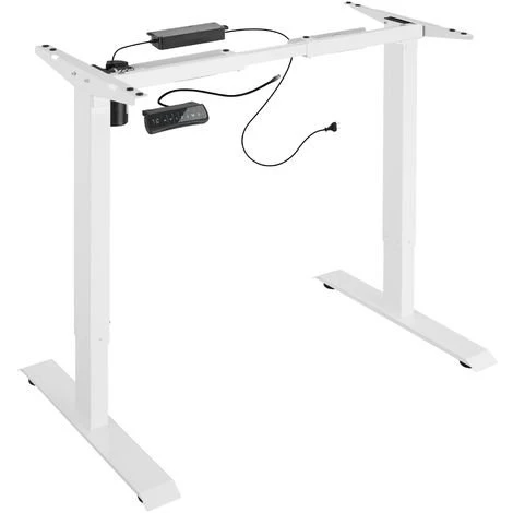 TECTAKE Bureau Assis Debout Pied De Bureau Electrique Réglable Hauteur Et Largeur 121 Cm X 65 Cm X 121 Cm En Acier Blanc - Blanc 3 TECTAKE Bureau Assis Debout Pied De Bureau Electrique Réglable Hauteur Et Largeur 121 Cm X 65 Cm X 121 Cm En Acier Blanc - Blanc