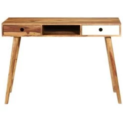 VidaXL Bureau 110 X 55 X 76 Cm Bois Solide De Sesham - Brun -France Bureau Soldes 2022 11741657 3