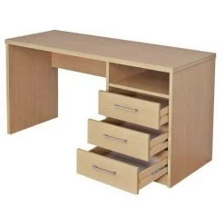 TOPKIT | Table De Bureau Valence 4040| Grande Table D'ordinateur | Bureau Avec Tiroirs | Table D'étude | Chêne