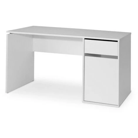 TOPKIT | Bureau Burgos 5214| Grande Table D'ordinateur | Bureau Avec Tiroir Et Porte | Blanc 3 TOPKIT | Bureau Burgos 5214| Grande Table D'ordinateur | Bureau Avec Tiroir Et Porte | Blanc