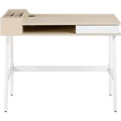 BELIANI Bureau Blanc/bois 100 X 55 Cm - Blanc 9 BELIANI Bureau Blanc/bois 100 X 55 Cm - Blanc -France Bureau Soldes 2022 12270256 4