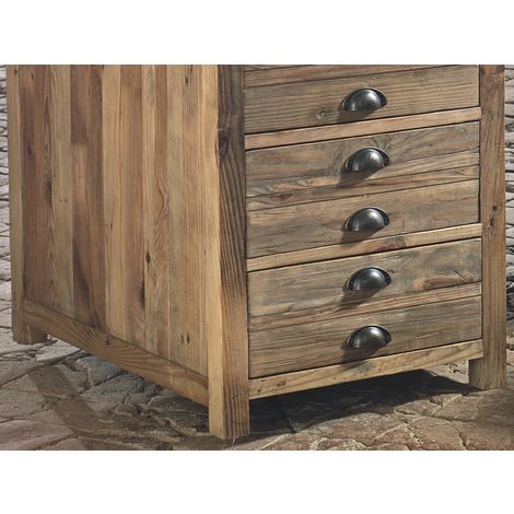 Bureau à Absinthe En Pin En Vieux Bois Cm 175x75x78 Guarnieri Assenzio - Pino 5 Bureau à Absinthe En Pin En Vieux Bois Cm 175x75x78 Guarnieri Assenzio - Pino – Image 3