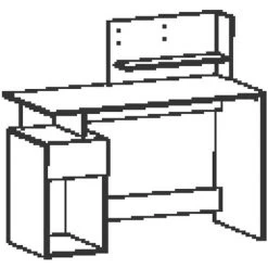 Bureu Design Avec 1 Porte Et 1 Tiroir, Coloris Blanc/gris Graphite - Dim : 121,5 X 109,7 X 55,1 Cm -PEGANE- -France Bureau Soldes 2022 12557790 2