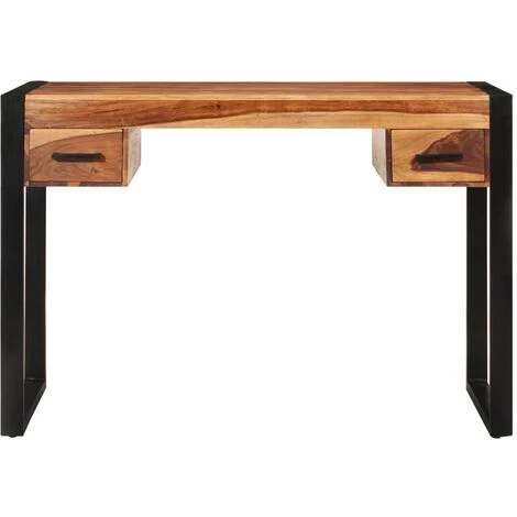 Bureau Avec 2 Tiroirs 110x50x77 Cm Bois Solide De Sesham VidaXL 4 Bureau Avec 2 Tiroirs 110x50x77 Cm Bois Solide De Sesham VidaXL – Image 2