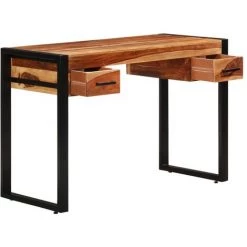Bureau Avec 2 Tiroirs 110x50x77 Cm Bois Solide De Sesham VidaXL 9 Bureau Avec 2 Tiroirs 110x50x77 Cm Bois Solide De Sesham VidaXL -France Bureau Soldes 2022 12582415 3