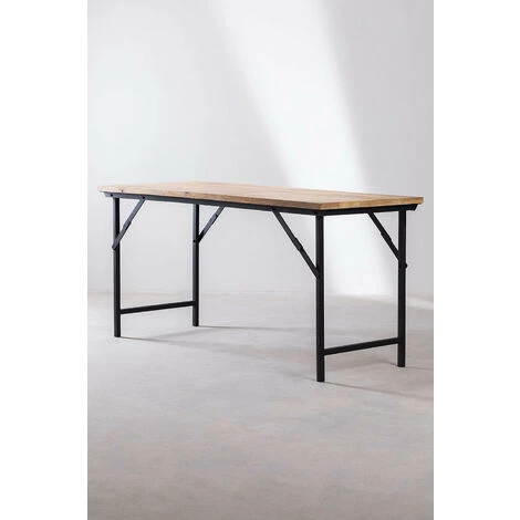 Table De Bureau Pliante Ulcan SKLUM Bois Recyclé - Acier Bois Recyclé - Bois Recyclé Bois Recyclé 7 Table De Bureau Pliante Ulcan SKLUM Bois Recyclé - Acier Bois Recyclé - Bois Recyclé Bois Recyclé – Image 5