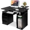 COSTWAY Table De Bureau Pour Ordinateur PC Avec Tablette Imprimante, Tablette à Clavier, 2 Tiroirs Et Plate-forme De Moniteur -France Bureau Soldes 2022 13263507 1