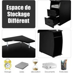 COSTWAY Table De Bureau Pour Ordinateur PC Avec Tablette Imprimante, Tablette à Clavier, 2 Tiroirs Et Plate-forme De Moniteur 8 COSTWAY Table De Bureau Pour Ordinateur PC Avec Tablette Imprimante, Tablette à Clavier, 2 Tiroirs Et Plate-forme De Moniteur -France Bureau Soldes 2022 13263507 2