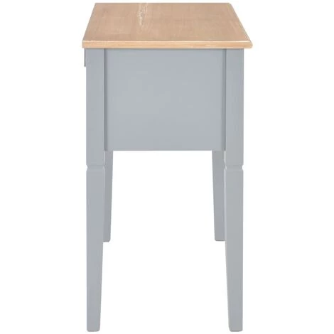 Bureau Bois 109,5x45x77,5 Cm Gris VidaXL 7 Bureau Bois 109,5x45x77,5 Cm Gris VidaXL – Image 5