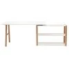 MILIBOO Bureau Pivotant Design Scandinave Blanc Et Chêne GILDA - Bois Clair / Blanc -France Bureau Soldes 2022 13950236 1