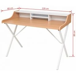 HELLOSHOP26 Bureau Table Meuble Travail Informatique D'ordinateur Bois Naturel - Bois -France Bureau Soldes 2022 13977322 3