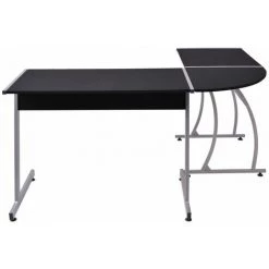 HELLOSHOP26 Bureau Table Meuble Travail Informatique De Coin En Forme De L Noir - Noir -France Bureau Soldes 2022 13977324 3