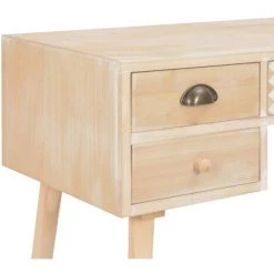 HELLOSHOP26 Bureau Table Meuble Travail Informatique Avec 5 Tiroirs 114 Cm Bois De Pin Solide - Bois -France Bureau Soldes 2022 13977325 2