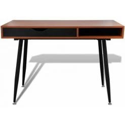 HELLOSHOP26 Bureau Table Meuble Travail Informatique Ordinateur Brun - Marron -France Bureau Soldes 2022 13977335 2