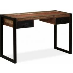 HELLOSHOP26 Bureau Table Meuble Travail Informatique Avec 2 Tiroirs Bois De Récupération Massif 120 Cm - Bois 11 HELLOSHOP26 Bureau Table Meuble Travail Informatique Avec 2 Tiroirs Bois De Récupération Massif 120 Cm - Bois -France Bureau Soldes 2022 13977355 5