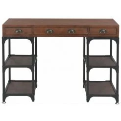 HELLOSHOP26 Bureau Table Meuble Travail Informatique Avec 3 Tiroirs 110 Cm Bois De Sapin Massif - Bois -France Bureau Soldes 2022 13977360 2