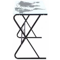HELLOSHOP26 Bureau Table Meuble Travail Informatique En Verre à Motif De Carte Du Monde - Transparent -France Bureau Soldes 2022 13977381 2