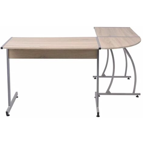 HELLOSHOP26 Bureau Table Meuble Travail Informatique Coin En Forme De L Chêne - Beige 3 HELLOSHOP26 Bureau Table Meuble Travail Informatique Coin En Forme De L Chêne - Beige