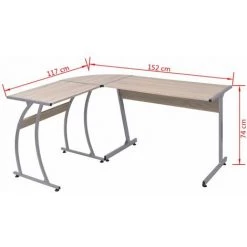 HELLOSHOP26 Bureau Table Meuble Travail Informatique Coin En Forme De L Chêne - Beige 9 HELLOSHOP26 Bureau Table Meuble Travail Informatique Coin En Forme De L Chêne - Beige -France Bureau Soldes 2022 13977383 4