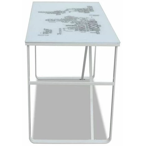 HELLOSHOP26 Bureau Table Meuble Travail Informatique Rectangulaire Avec Motif De Carte Du Monde - Or 6 HELLOSHOP26 Bureau Table Meuble Travail Informatique Rectangulaire Avec Motif De Carte Du Monde - Or – Image 4