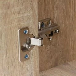 HELLOSHOP26 Bureau Table Meuble Travail Informatique Avec Tiroir Et Placard 100 Cm Chêne - Beige -France Bureau Soldes 2022 13998843 5