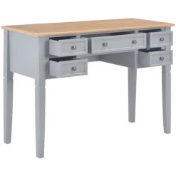 HELLOSHOP26 Bureau Table Meuble Travail Informatique Gris 109,5 Cm Bois - Bois -France Bureau Soldes 2022 13998845 2