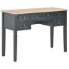 HELLOSHOP26 Bureau Table Meuble Travail Informatique Noir 109,5 Cm Bois - Bois