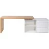MILIBOO Bureau Design Modulable Blanc Brillant Et Frêne NEW MAX - Blanc