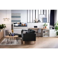 MILIBOO Bureau Design Modulable Blanc Brillant Et Frêne NEW MAX - Blanc -France Bureau Soldes 2022 14063217 5