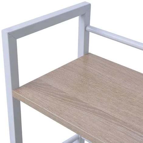 VIDAXL Bureau Avec Bibliothèque à 4 Niveaux Chêne - Brun 6 VIDAXL Bureau Avec Bibliothèque à 4 Niveaux Chêne - Brun – Image 4