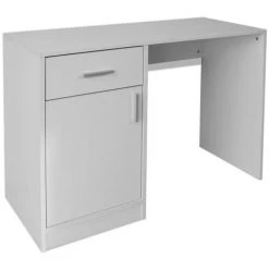 VIDAXL Bureau Avec Tiroir Et Placard 100x40x73 Cm Blanc - Blanc -France Bureau Soldes 2022 14076400 2