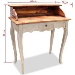 VIDAXL Bureau Bois De Récupération Massif 80 X 40 X 92 Cm - Brun -France Bureau Soldes 2022 14077026 5