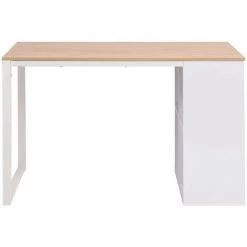 VIDAXL Table D'écriture 120 X 60 X 75 Cm Chêne Et Blanc - Meubles - Meubles De Bureau - Bureaux - Brun - Brun -France Bureau Soldes 2022 14077532 2