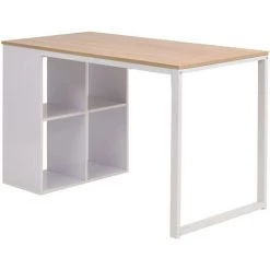 VIDAXL Table D'écriture 120 X 60 X 75 Cm Chêne Et Blanc - Meubles - Meubles De Bureau - Bureaux - Brun - Brun -France Bureau Soldes 2022 14077532 3