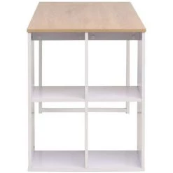 VIDAXL Table D'écriture 120 X 60 X 75 Cm Chêne Et Blanc - Meubles - Meubles De Bureau - Bureaux - Brun - Brun -France Bureau Soldes 2022 14077532 4