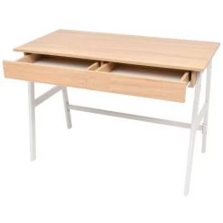 VIDAXL Table D'écriture 110 X 55 X 75 Cm Chêne Et Blanc - Meubles - Meubles De Bureau - Bureaux - Brun - Brun 9 VIDAXL Table D'écriture 110 X 55 X 75 Cm Chêne Et Blanc - Meubles - Meubles De Bureau - Bureaux - Brun - Brun -France Bureau Soldes 2022 14126199 3