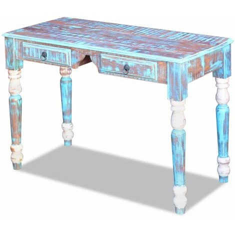 HELLOSHOP26 Bureau Table Meuble Travail Informatique Bois De Récupération Massif - Bois 3 HELLOSHOP26 Bureau Table Meuble Travail Informatique Bois De Récupération Massif - Bois