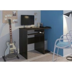 HUCOCO ZURICH - Bureau Moderne Informatique D'ordinateur 80x50x76 - Chambre Ado - Support Clavier Tablette PC - Mobilier Bureau/travail - Marron -France Bureau Soldes 2022 14259946 2