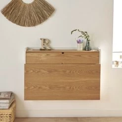 MOB-IN Bureau Mural Rabattable Frêne 100 Cm U-LINE - Bois Clair -France Bureau Soldes 2022 14335929 5
