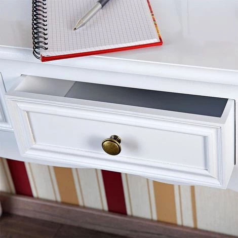 MUCOLA Bureau Secrétaire Antique Coiffeuse Blanc Shabby Chic Styile De Maison De Campagne 4 MUCOLA Bureau Secrétaire Antique Coiffeuse Blanc Shabby Chic Styile De Maison De Campagne – Image 2