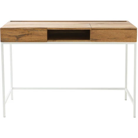 MILIBOO Bureau Design Manguier Massif Et Métal Blanc BOHO - Bois Clair / Blanc 3 MILIBOO Bureau Design Manguier Massif Et Métal Blanc BOHO - Bois Clair / Blanc